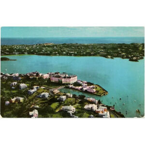 From the Air Princess Hotel & Cottage Colony Bermuda Sea & Coral Island Postcard